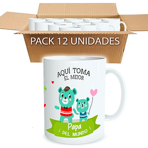 Pack 12 Tazones Día Del Padre Papá A Elección Grafimax