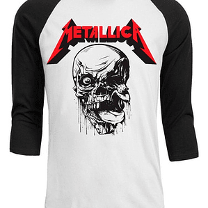 Polera Metallica Skull Raglan 3/4 Trash Metal Rock Grafimax