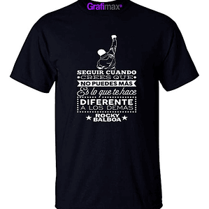 Polera Rocky Balboa Italian Stallion Negra Frases Grafimax