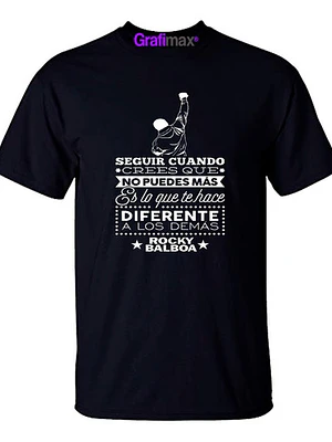 Polera Rocky Balboa Italian Stallion Negra Frases Grafimax