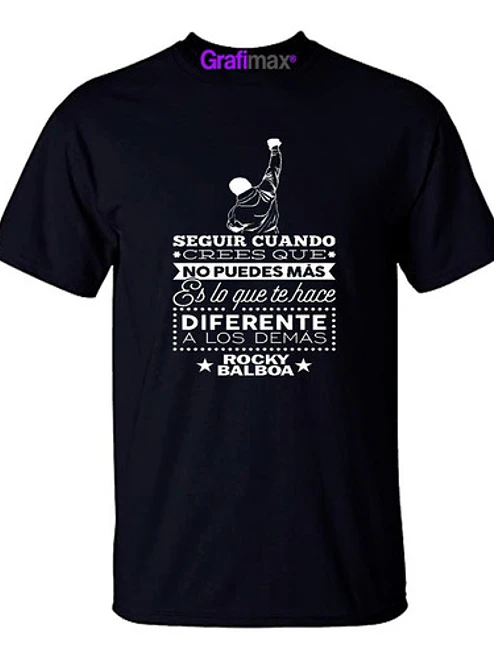 Polera Rocky Balboa Italian Stallion Negra Frases Grafimax 1