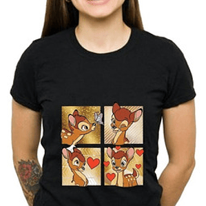 Polera Mujer Bambi Negra Grafimax