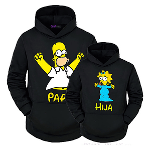 Pack Polerón Homero Maggie Papá Hija Simpsons Grafimax