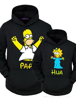 Pack Polerón Homero Maggie Papá Hija Simpsons - Grafimax