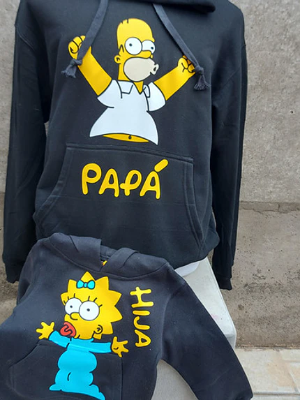 Pack Polerón Homero Maggie Papá Hija Simpsons - Grafimax 2