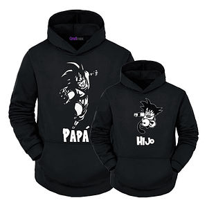 Pack Polerón Padre Hijo Dragon Ball Goku Familia Anime Papá Grafimax