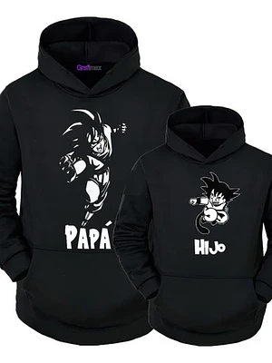 Pack Polerón Padre Hijo Dragon Ball Goku Familia Anime Papá - Grafimax