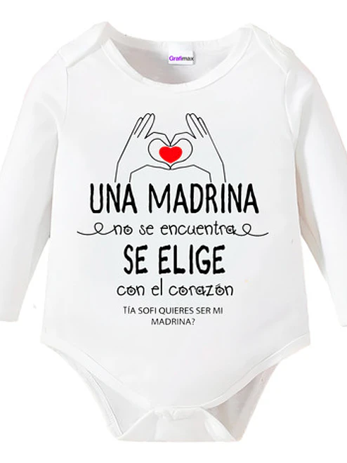 Body Bebé Elegir Madrina Con El Corazón Padrinos Grafimax 1