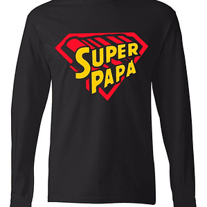 Polera Ml Super Papa Día Del Padre Regalo Papá Grafimax