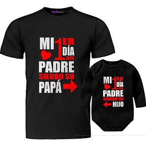 Pack Polera Body Bebé Primer Día Del Padre Familia Grafimax