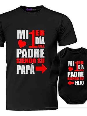 Pack Polera Body Bebé Primer Día Del Padre Familia Grafimax