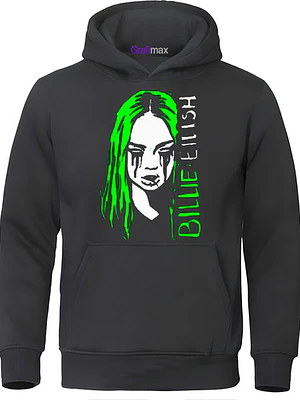 Poleron Billie Eilish Black Tears Música Grafimax