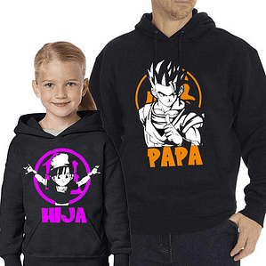 Pack Poleron Padre Hija Gohan Y Pan Dragon Ball Familia Papá Anime Grafimax