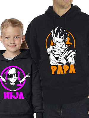 Pack Poleron Padre Hija Gohan Y Pan Dragon Ball Familia Papá Anime - Grafimax