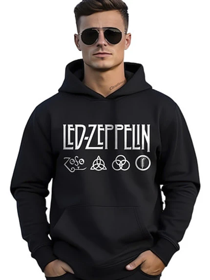 Polerón Led Zeppelin Logos Rock Bandas Grafimax 1