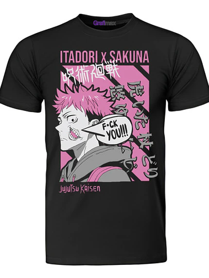 Polera Itadori F*Ck You Jujutsu Kaisen Anime Grafimax 1