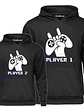 Pack Polerón Player 1 Player 2 Padre E Hijo Papa Hija Grafimax - Miniatura 1