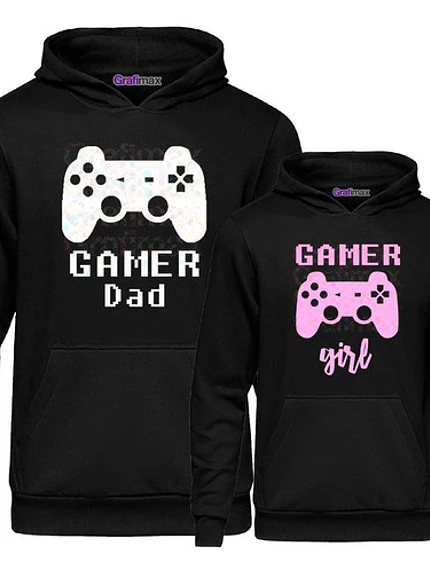 Pack Polerón Gamer Dad Gamer Hija Papá E Hija - Grafimax 1