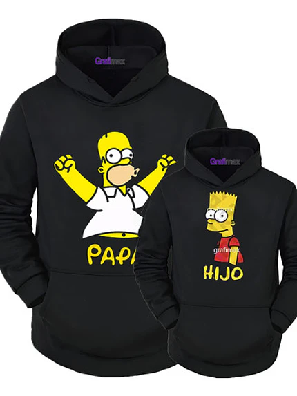 Pack Polerón Bart Y Homero Simpsons Padre E Hijo Grafimax 1