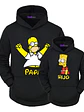 Pack Polerón Bart Y Homero Simpsons Padre E Hijo Grafimax - Miniatura 1