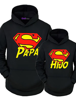Pack Polerón Papa Super Super Hijo Dia Del Padre - Grafimax