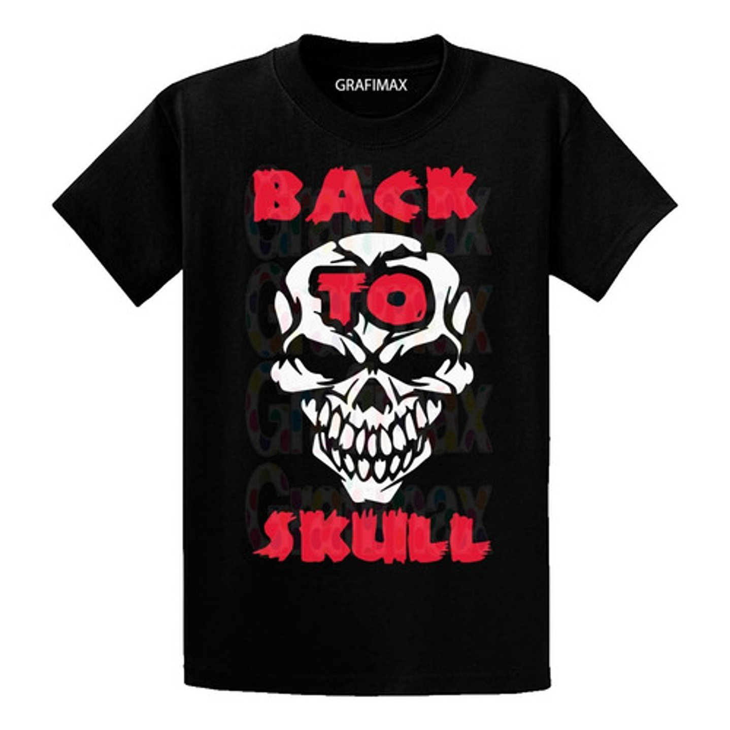 Polera Calavera Back To Skull Vinilo Hombre Grafimax 1