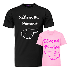 Polera Ella Es Mi Princesa Mi Principe Padre Familia Gfmx