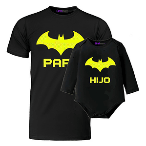 Poleras Papá Hijo Body Bebé Batman Padre Familia Grafimax