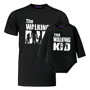 Pack Polera Body Bebé Walking Dad Serie Padre Hijo Grafimax