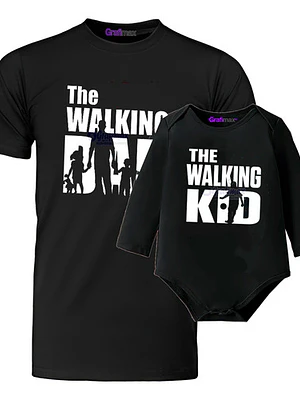 Pack Polera Body Bebé Walking Dad Serie Padre Hijo Grafimax