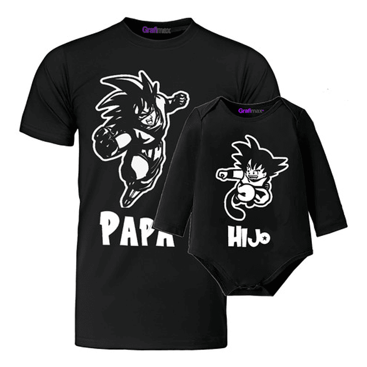 Polera Papá Hijo Body Bebe Goku Padre Familia Grafimax 19