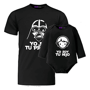 Polera Y Body Bebé Papá E Hijo Soy Tu Padre Vader Grafimax