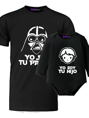 Polera Y Body Bebé Papá E Hijo Soy Tu Padre Vader Grafimax