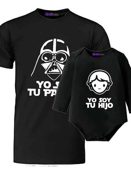 Polera Y Body Bebé Papá E Hijo Soy Tu Padre Vader -Grafimax 19