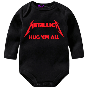 Body Bebé Pilucho Metallica Rock Metal Negro Grafimax