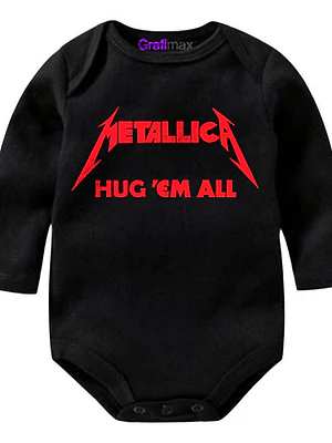 Body Bebé Pilucho Metallica Rock Metal Negro Grafimax