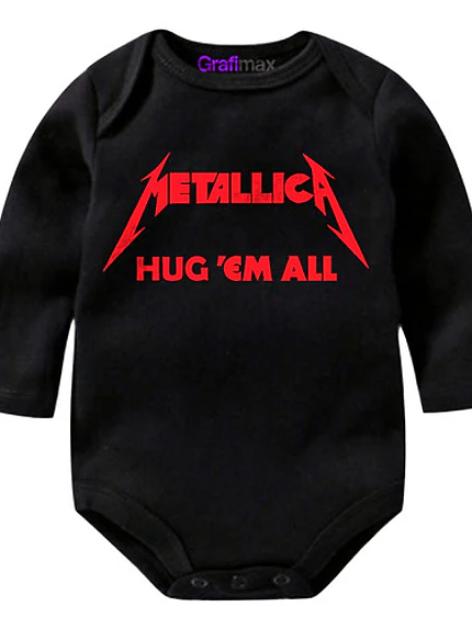 Body Bebé Pilucho Metallica Rock Metal Negro Grafimax 1