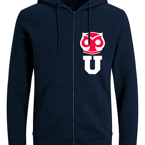 Polerón Universidad De Chile Escudo Con Cierre Azul Marino Grafimax