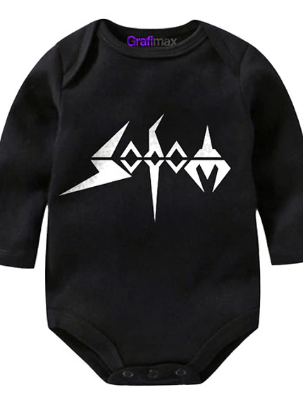 Body Bebé Pilucho Sodom Rock Metal Negro Grafimax 1