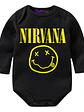 Body Bebé Pilucho Nirvana Rock Grunge Metal Negro Grafimax - Miniatura 1