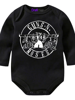 Body Bebé Pilucho Guns N Roses Rock Metal Negro Grafimax
