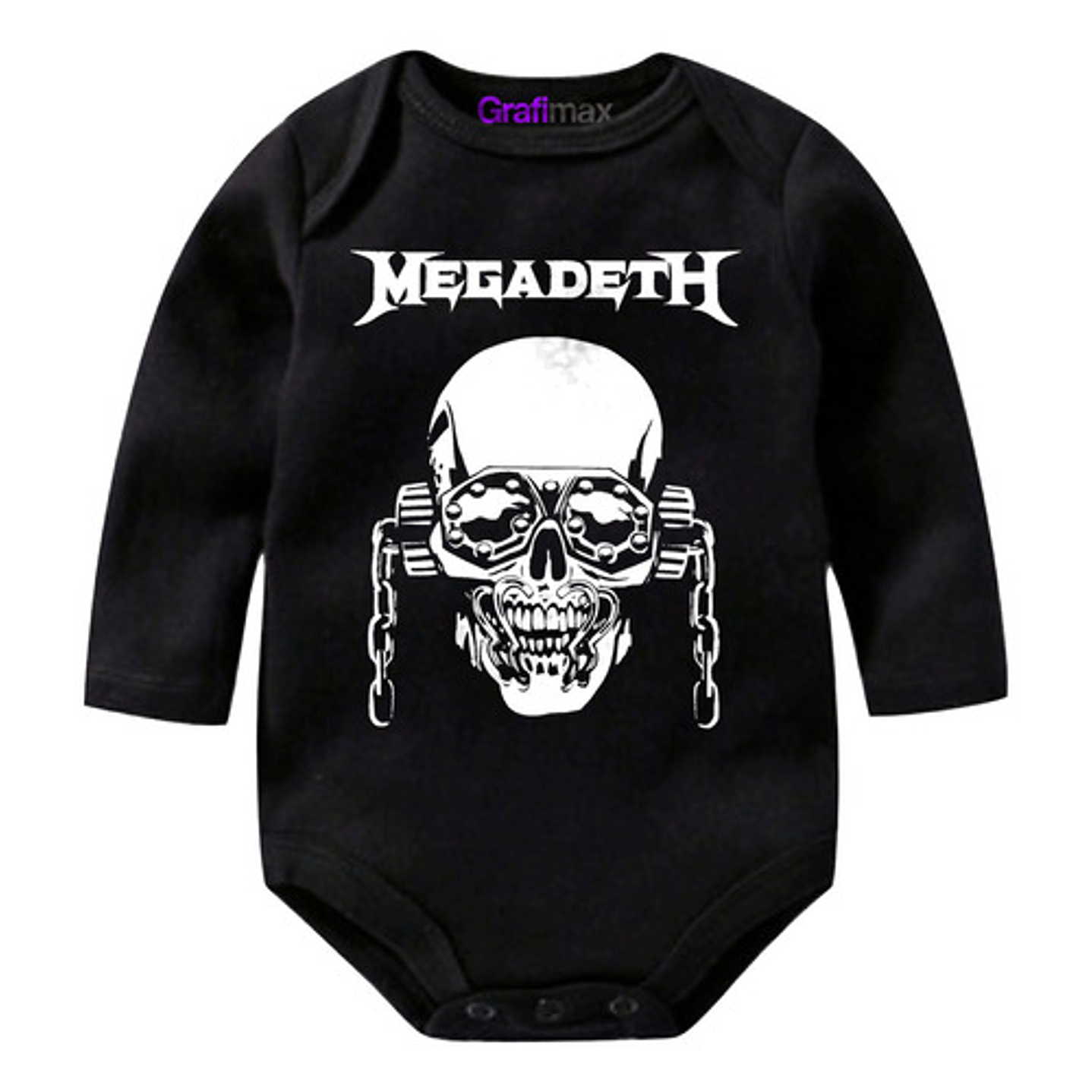 Body Bebe Pilucho Megadeth Rock Metal Negro Grafimax 1