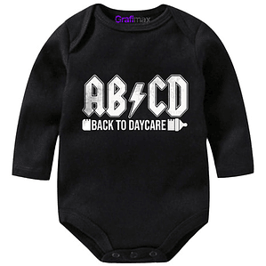 Body Bebé Pilucho Abcd Rock Acdc Metal Negro Grafimax