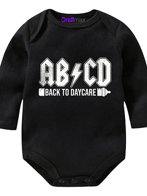 Body Bebé Pilucho Abcd Rock Acdc Metal Negro Grafimax