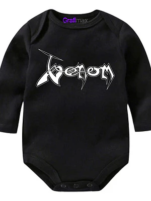 Body Bebé Pilucho Venom Rock Metal Negro Grafimax