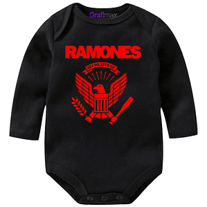 Body Bebé Pilucho The Ramones Rock Punk Negro Grafimax