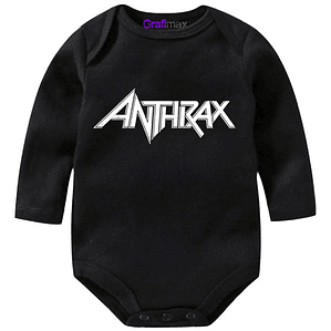 Body Bebé Pilucho Anthrax Rock Metal Negro Grafimax
