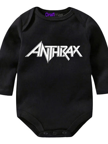 Body Bebé Pilucho Anthrax Rock Metal Negro Grafimax 1