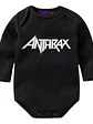 Body Bebé Pilucho Anthrax Rock Metal Negro Grafimax - Miniatura 1