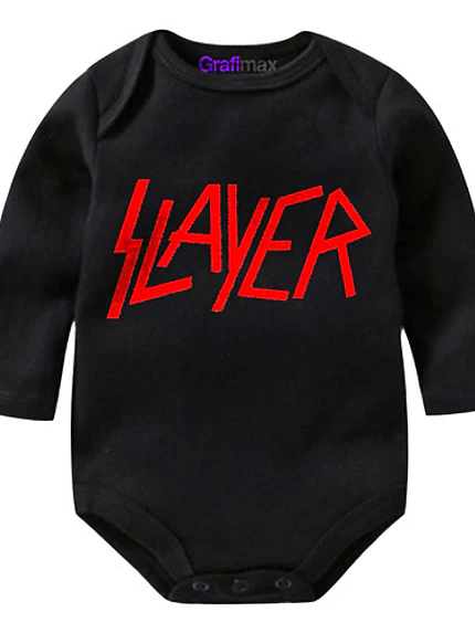 Body Bebé Pilucho Slayer Rock Metal Negro Grafimax 1